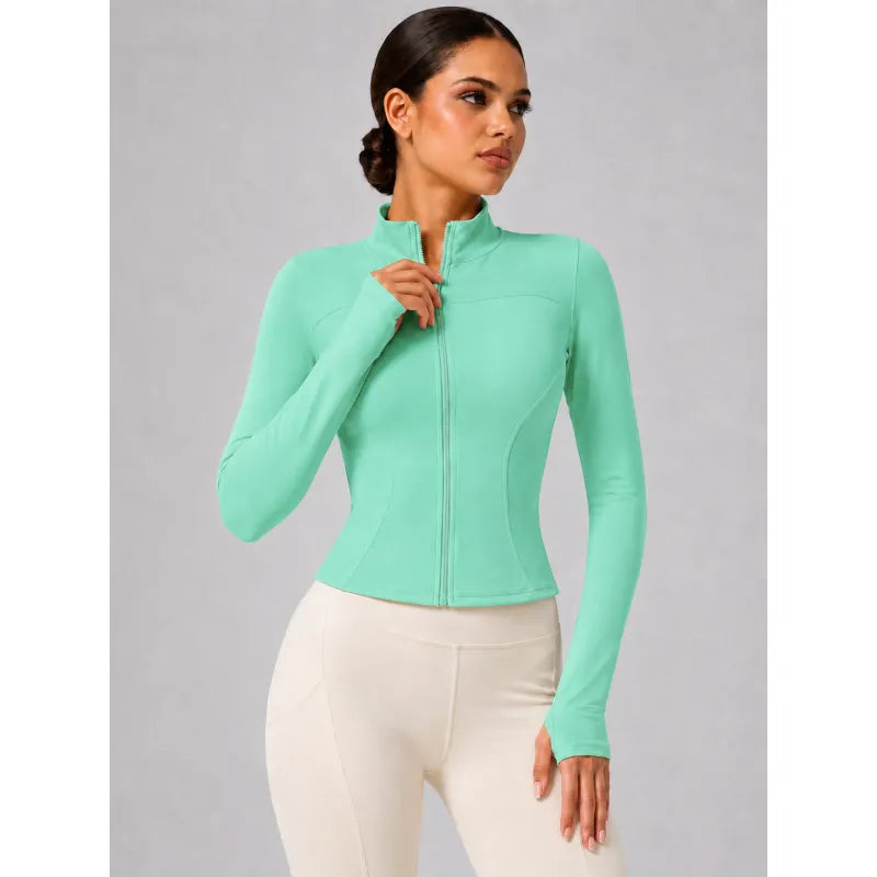 Stand-up Collar Form-fitting Sports Jacket