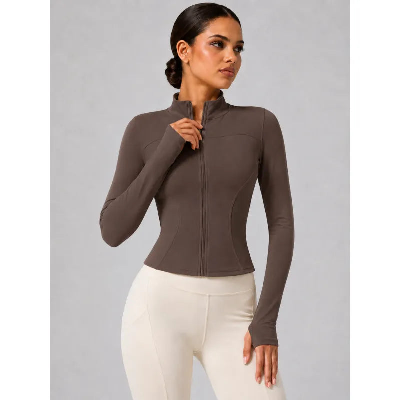 Stand-up Collar Form-fitting Sports Jacket