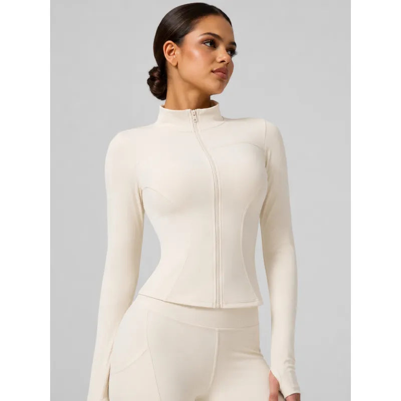 Stand-up Collar Form-fitting Sports Jacket
