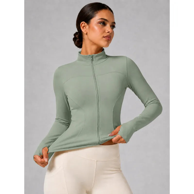 Stand-up Collar Form-fitting Sports Jacket