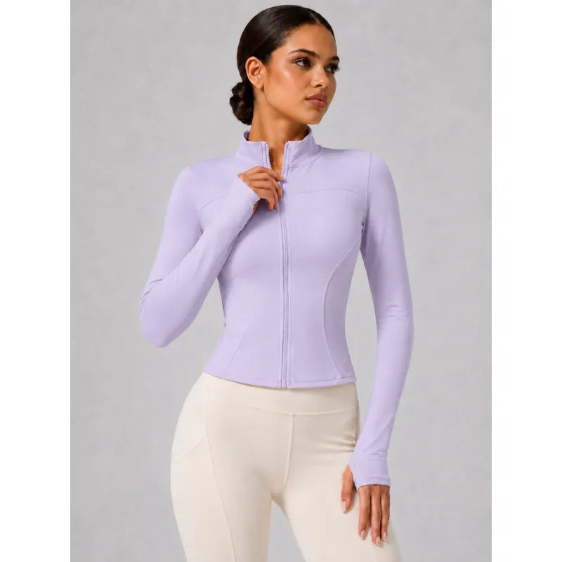 Stand-up Collar Form-fitting Sports Jacket