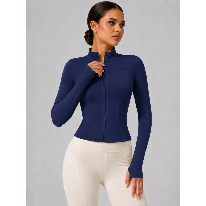 Stand-up Collar Form-fitting Sports Jacket