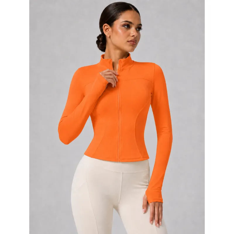 Stand-up Collar Form-fitting Sports Jacket