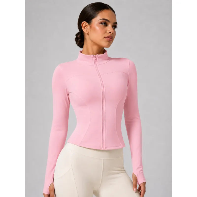 Stand-up Collar Form-fitting Sports Jacket