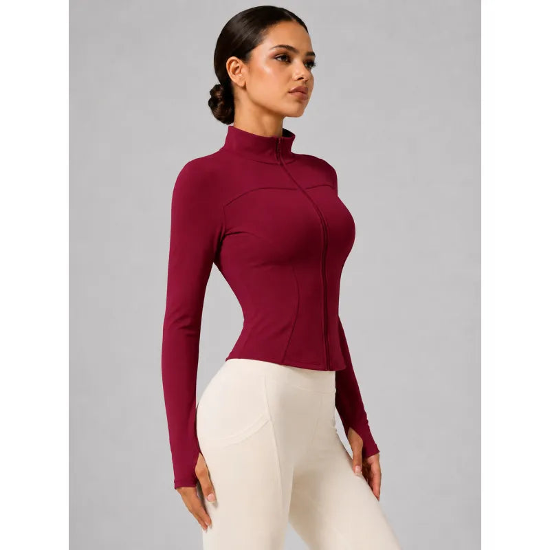 Stand-up Collar Form-fitting Sports Jacket