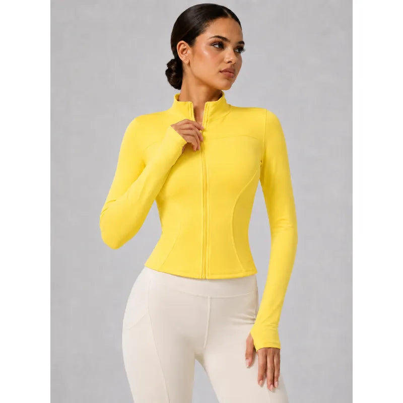 Stand-up Collar Form-fitting Sports Jacket