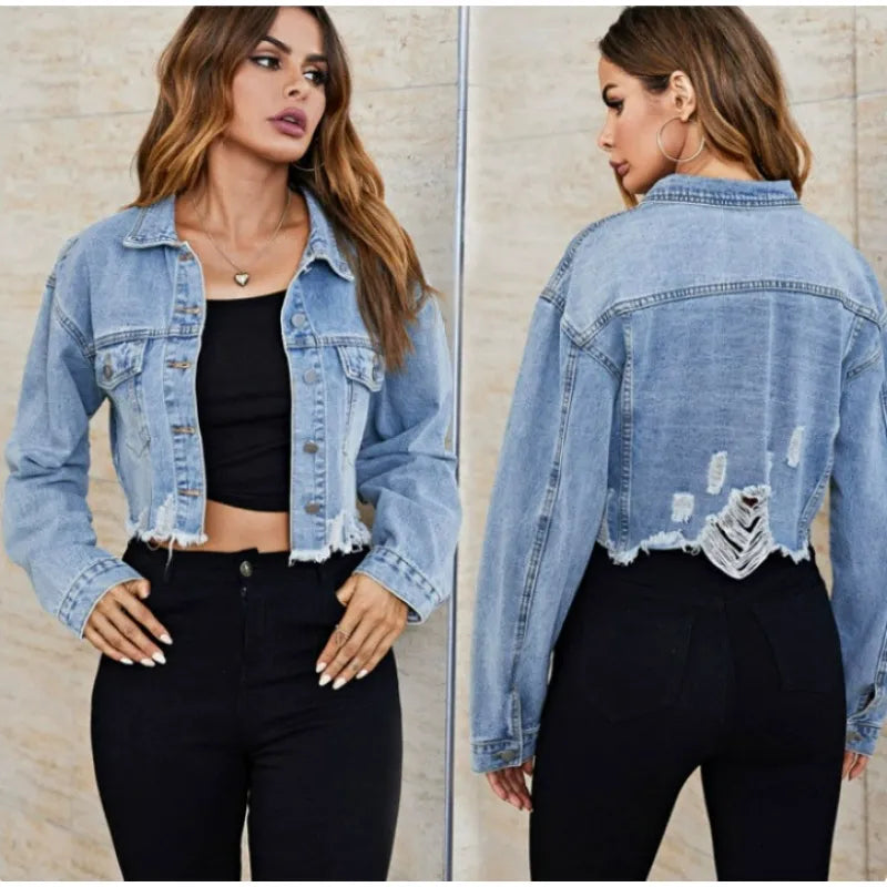 Women's Casual Short Denim Jacket