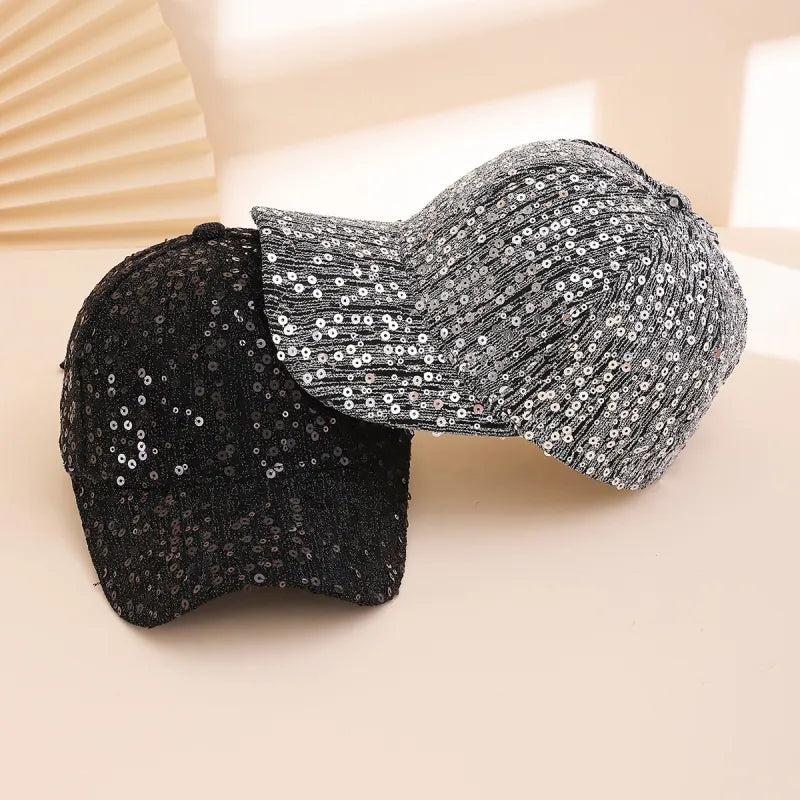 Women's Full Sequin Adjustable Baseball Cap