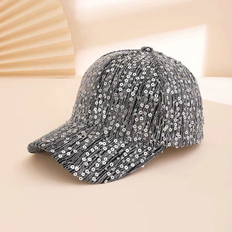 Women's Full Sequin Adjustable Baseball Cap