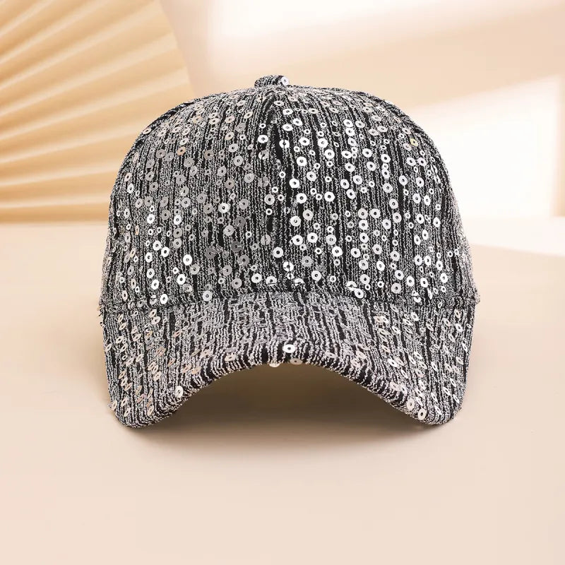 Women's Full Sequin Adjustable Baseball Cap