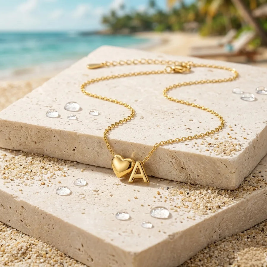 Women's Heart Initial Pendant Necklace
